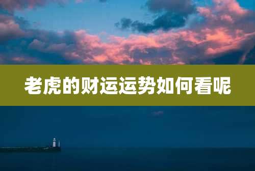 老虎的财运运势如何看呢