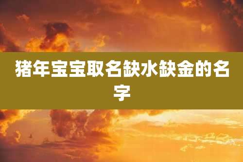 猪年宝宝取名缺水缺金的名字