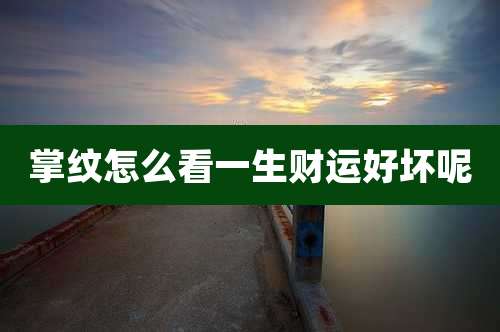 掌纹怎么看一生财运好坏呢