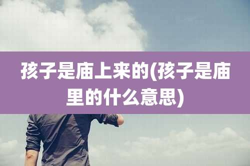 孩子是庙上来的(孩子是庙里的什么意思)