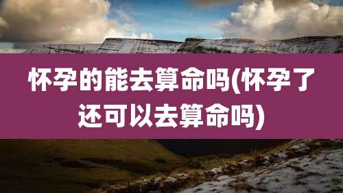 怀孕的能去算命吗(怀孕了还可以去算命吗)