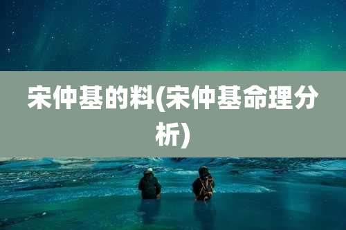 宋仲基的料(宋仲基命理分析)