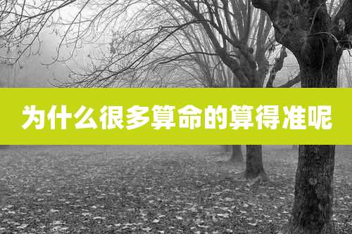 为什么很多算命的算得准呢