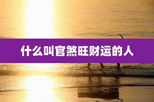 什么叫官煞旺财运的人