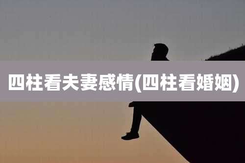 四柱看夫妻感情(四柱看婚姻)