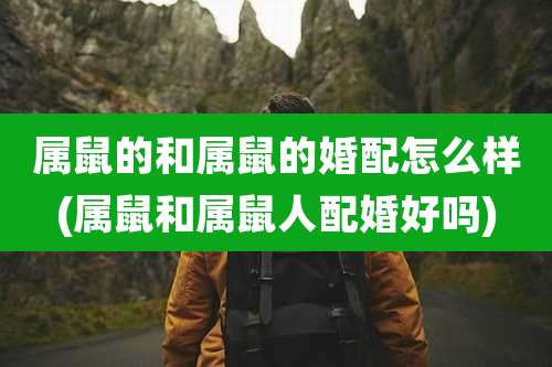 属鼠的和属鼠的婚配怎么样(属鼠和属鼠人配婚好吗)
