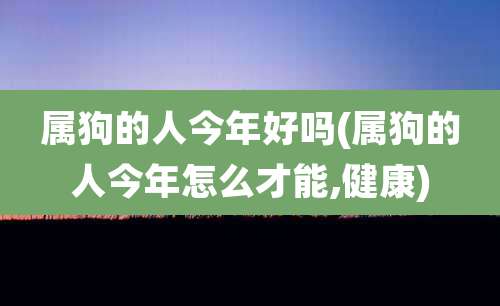 属狗的人今年好吗(属狗的人今年怎么才能,健康)