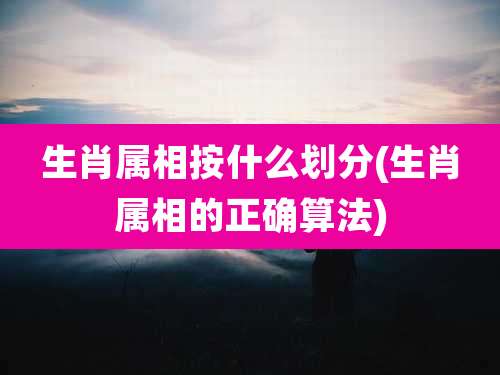 生肖属相按什么划分(生肖属相的正确算法)