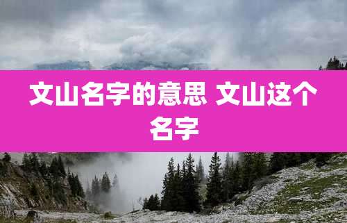 文山名字的意思 文山这个名字