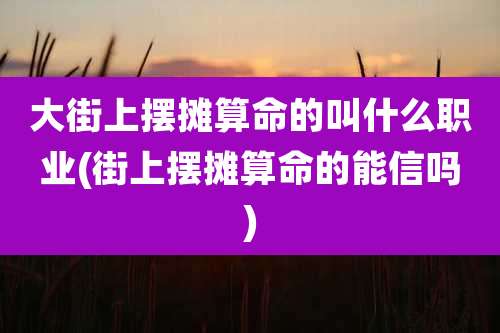 大街上摆摊算命的叫什么职业(街上摆摊算命的能信吗)