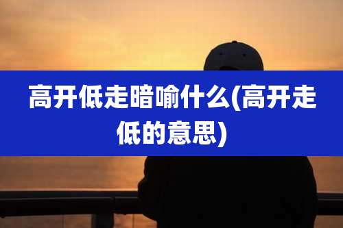 高开低走暗喻什么(高开走低的意思)