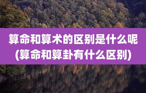 算命和算术的区别是什么呢(算命和算卦有什么区别)