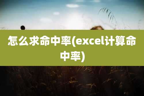 怎么求命中率(excel计算命中率)