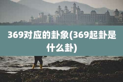 369对应的卦象(369起卦是什么卦)