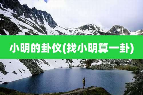 小明的卦仪(找小明算一卦)