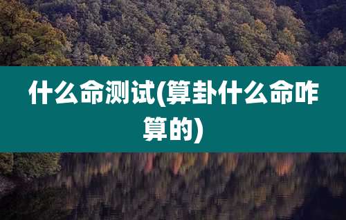 什么命测试(算卦什么命咋算的)