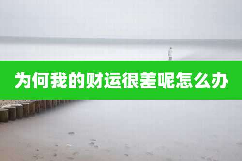 为何我的财运很差呢怎么办