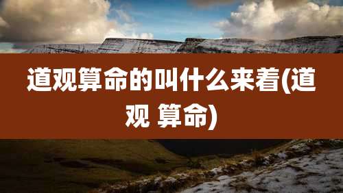 道观算命的叫什么来着(道观 算命)