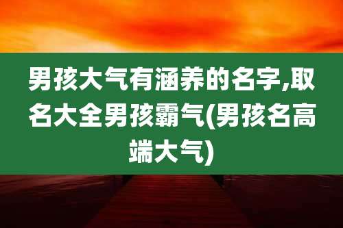 男孩大气有涵养的名字,取名大全男孩霸气(男孩名高端大气)