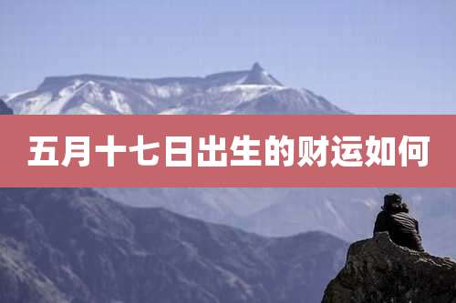 五月十七日出生的财运如何