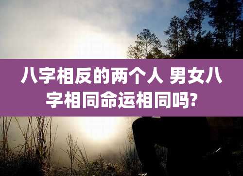 八字相反的两个人 男女八字相同命运相同吗?
