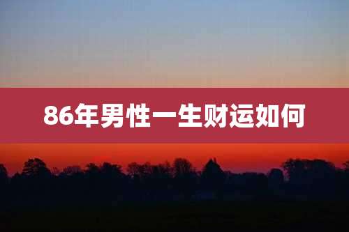 86年男性一生财运如何