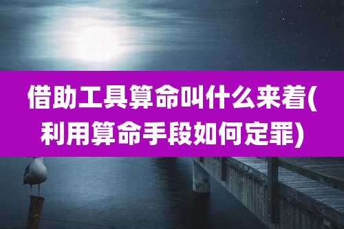 借助工具算命叫什么来着(利用算命手段如何定罪)