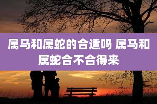 属马和属蛇的合适吗 属马和属蛇合不合得来