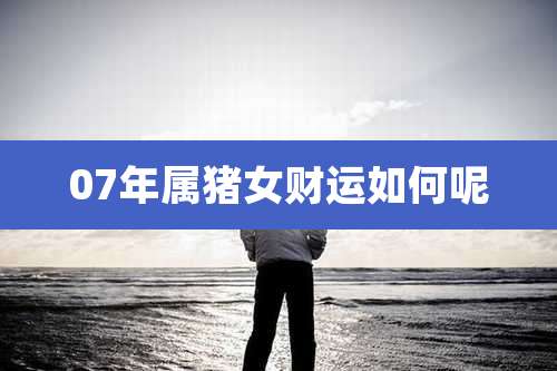 07年属猪女财运如何呢