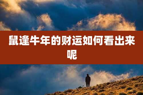 鼠逢牛年的财运如何看出来呢