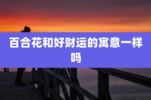 百合花和好财运的寓意一样吗