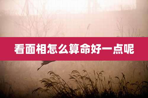 看面相怎么算命好一点呢