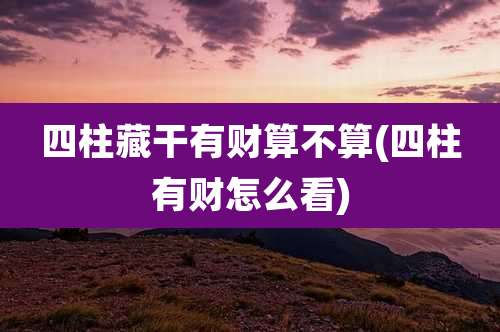 四柱藏干有财算不算(四柱有财怎么看)