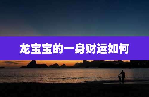 龙宝宝的一身财运如何