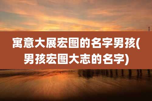 寓意大展宏图的名字男孩(男孩宏图大志的名字)