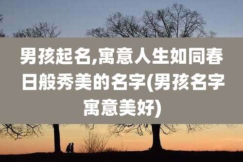 男孩起名,寓意人生如同春日般秀美的名字(男孩名字寓意美好)