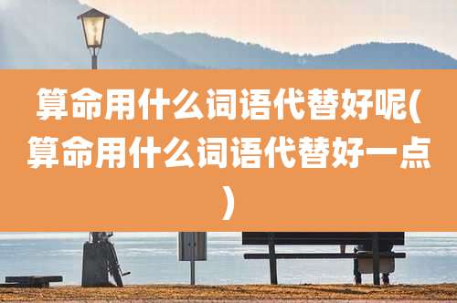 算命用什么词语代替好呢(算命用什么词语代替好一点)