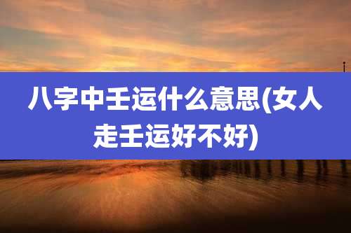 八字中壬运什么意思(女人走壬运好不好)