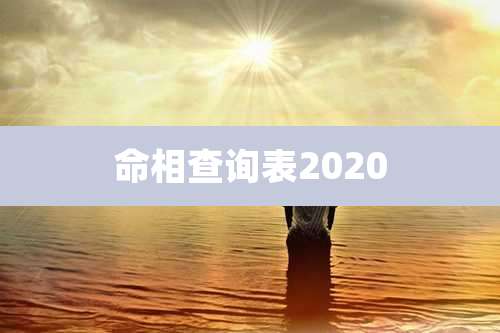 命相查询表2020