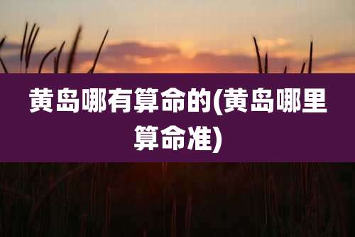 黄岛哪有算命的(黄岛哪里算命准)