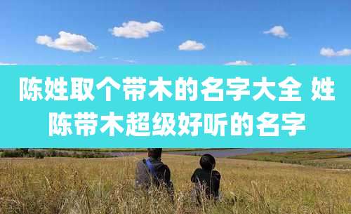 陈姓取个带木的名字大全 姓陈带木超级好听的名字