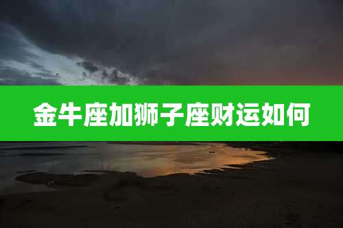 金牛座加狮子座财运如何