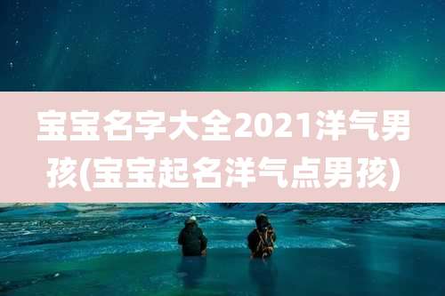 宝宝名字大全2021洋气男孩(宝宝起名洋气点男孩)