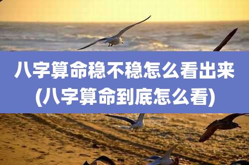 八字算命稳不稳怎么看出来(八字算命到底怎么看)