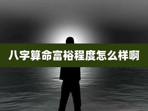 八字算命富裕程度怎么样啊