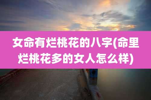 女命有烂桃花的八字(命里烂桃花多的女人怎么样)