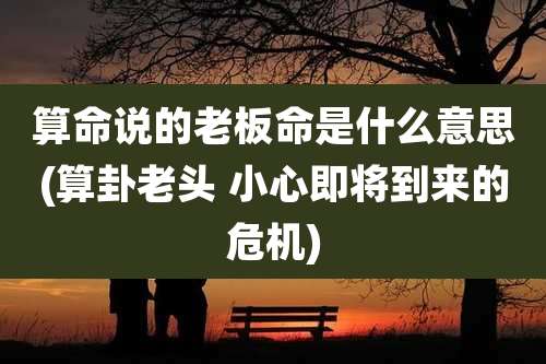 算命说的老板命是什么意思(算卦老头 小心即将到来的危机)