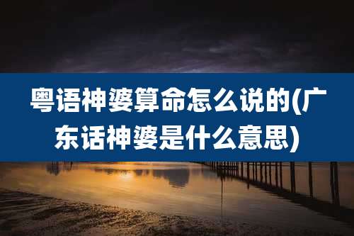粤语神婆算命怎么说的(广东话神婆是什么意思)