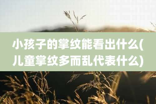 小孩子的掌纹能看出什么(儿童掌纹多而乱代表什么)