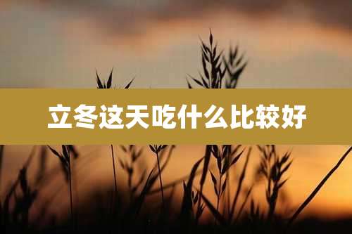 立冬这天吃什么比较好